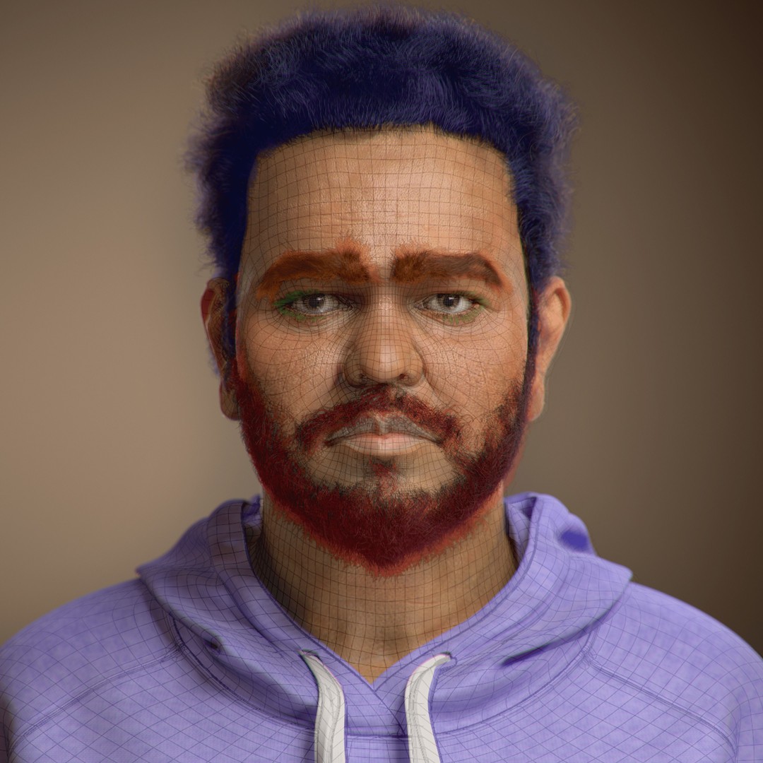 NPC Character 3D Model – Low Poly Game Ready Adult Male with Beard - View 6
