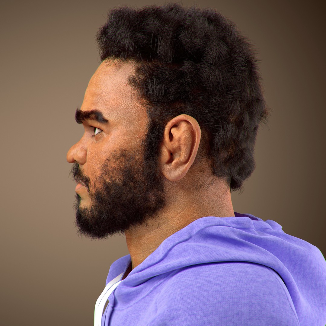 NPC Character 3D Model – Low Poly Game Ready Adult Male with Beard - View 7