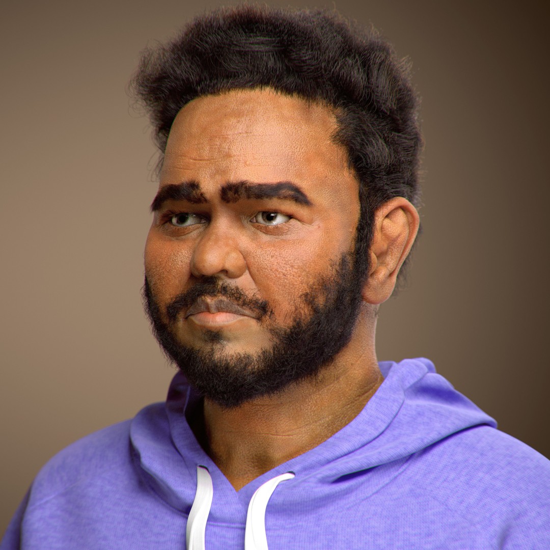 NPC Character 3D Model – Low Poly Game Ready Adult Male with Beard - View 8