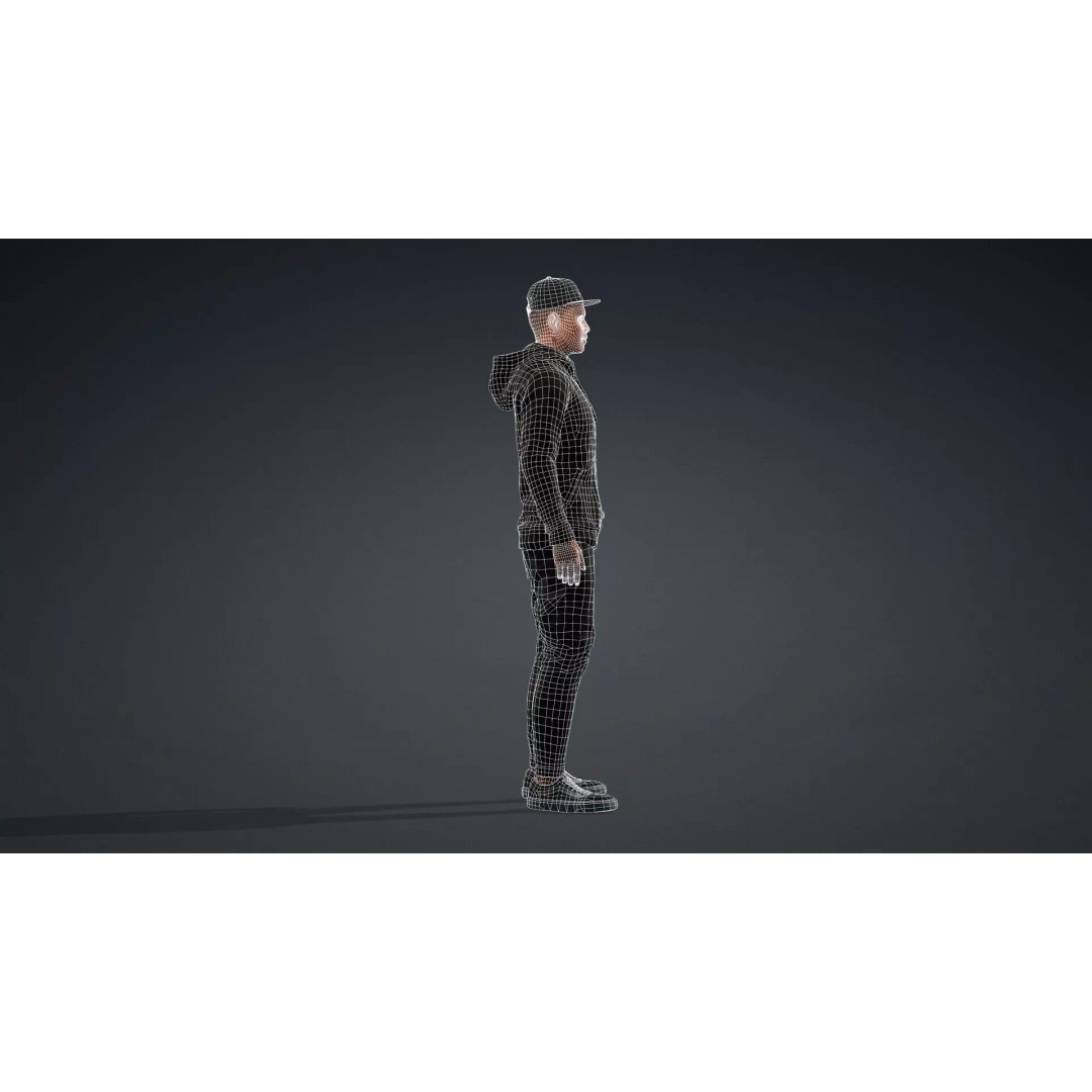 Black Male 3D Character Model – Game Ready, Rigged for Animation - View 14