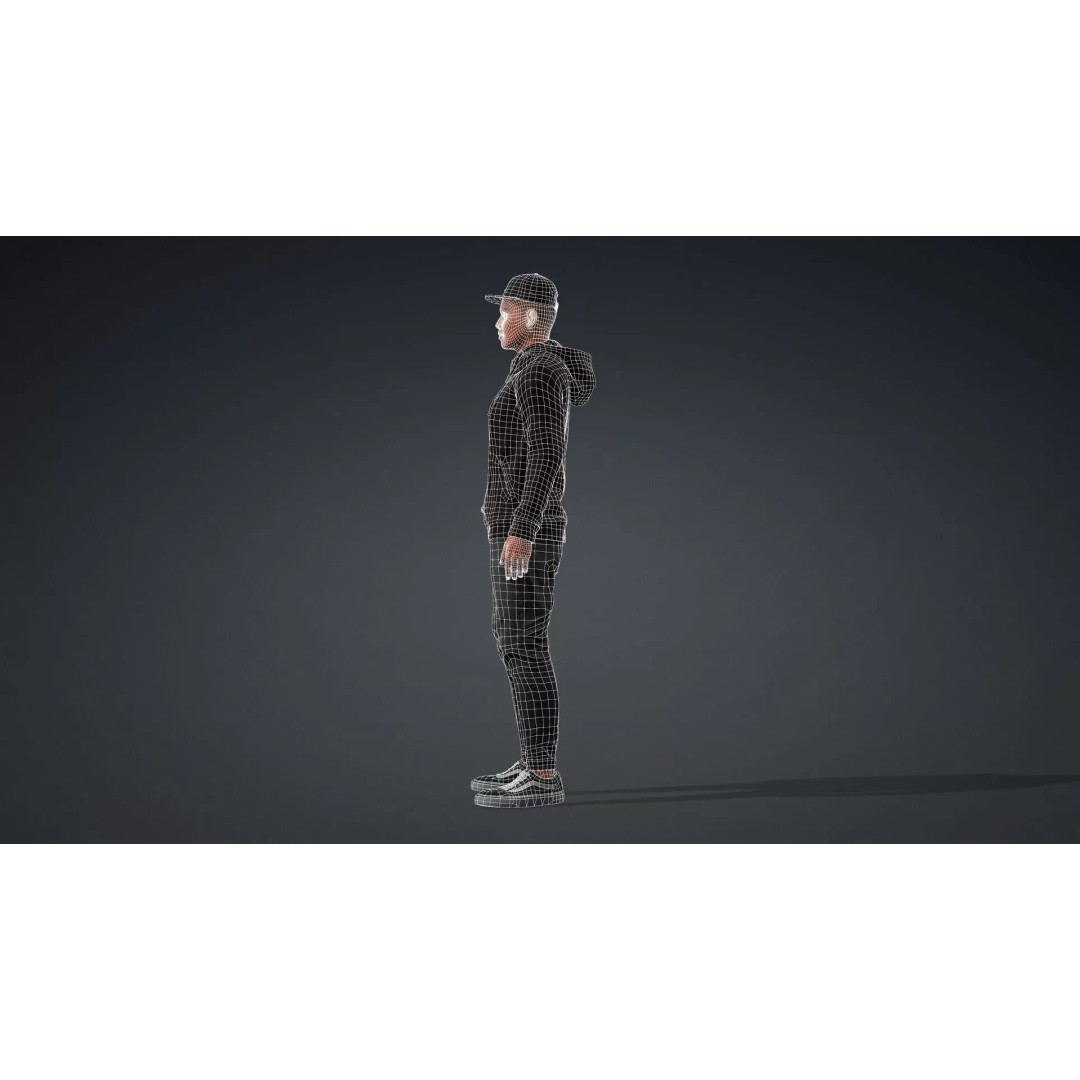 Black Male 3D Character Model – Game Ready, Rigged for Animation - View 15
