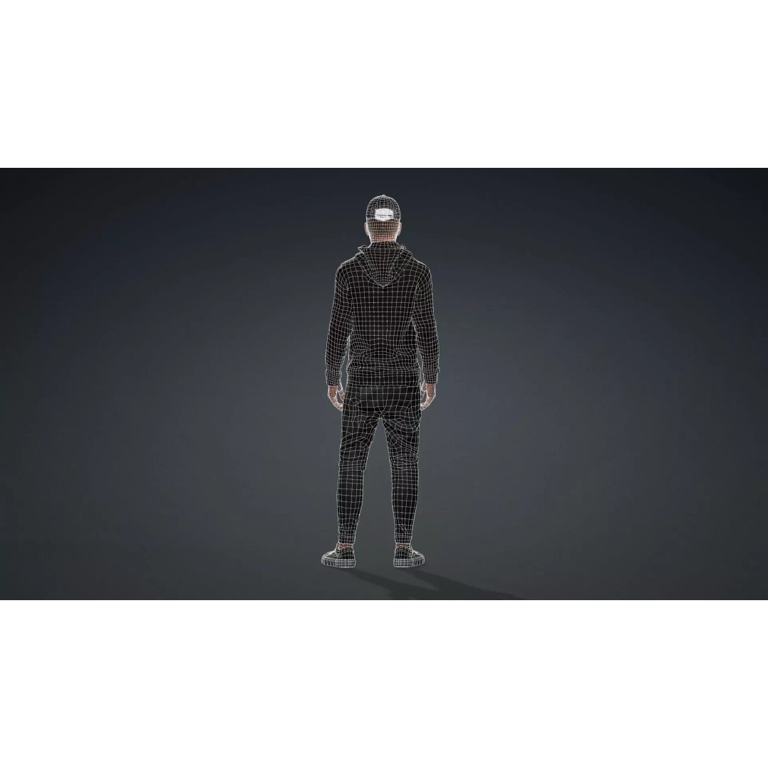 Black Male 3D Character Model – Game Ready, Rigged for Animation - View 16