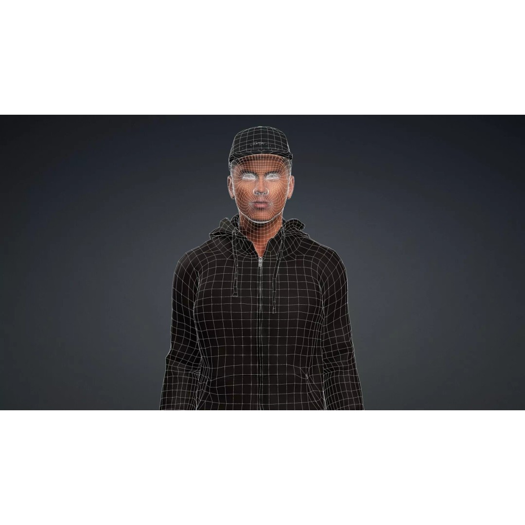 Black Male 3D Character Model – Game Ready, Rigged for Animation - View 18
