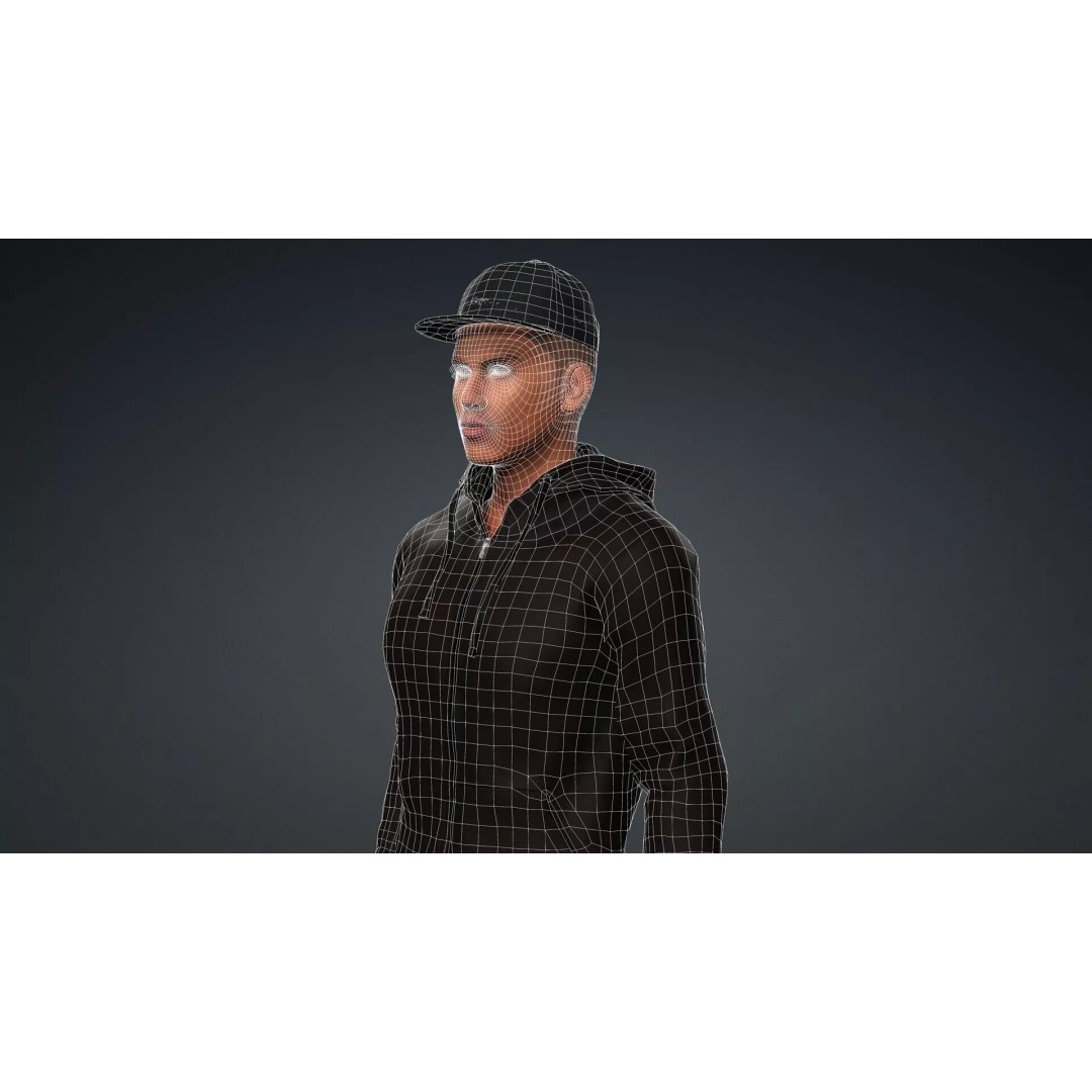 Black Male 3D Character Model – Game Ready, Rigged for Animation - View 20
