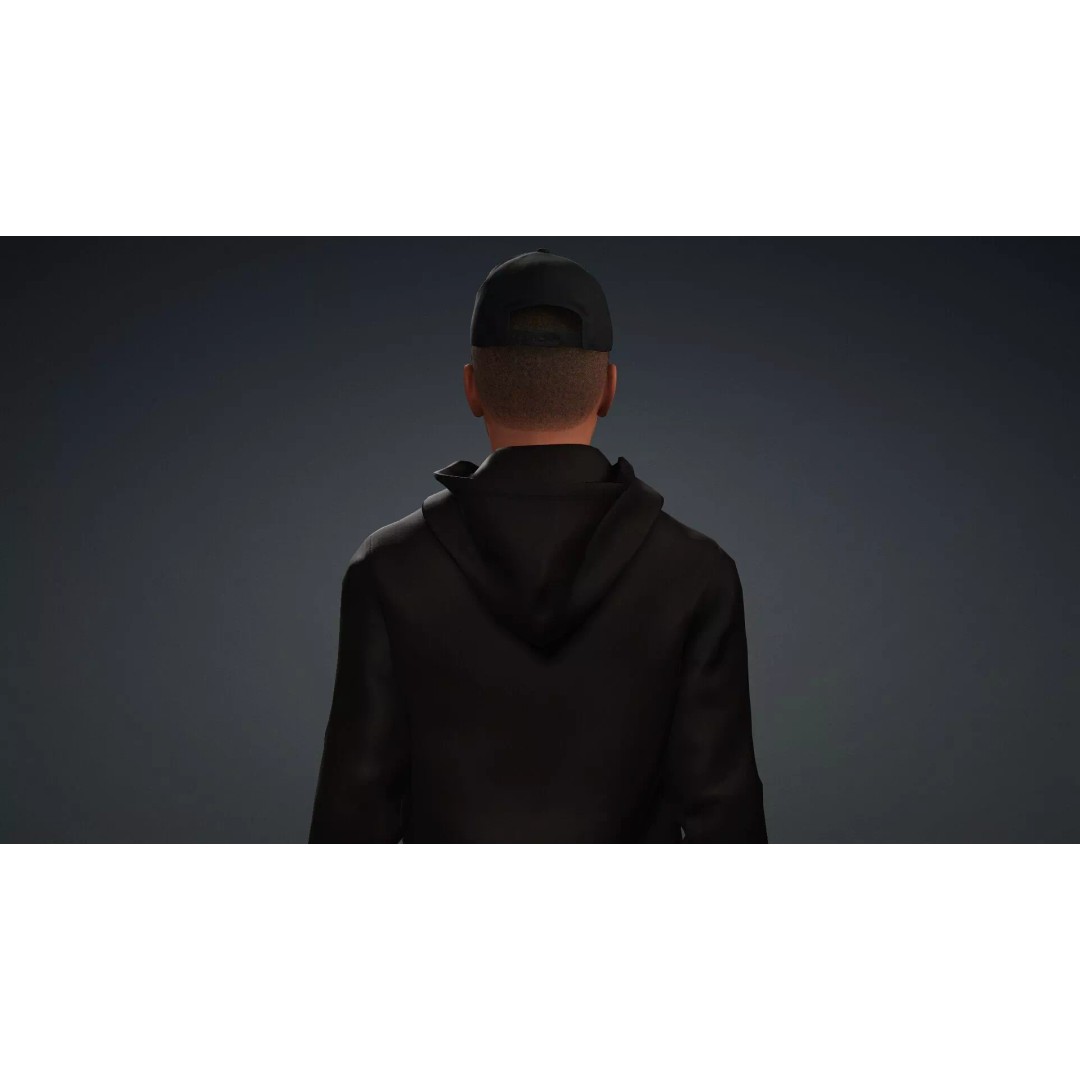 Black Male 3D Character Model – Game Ready, Rigged for Animation - View 7