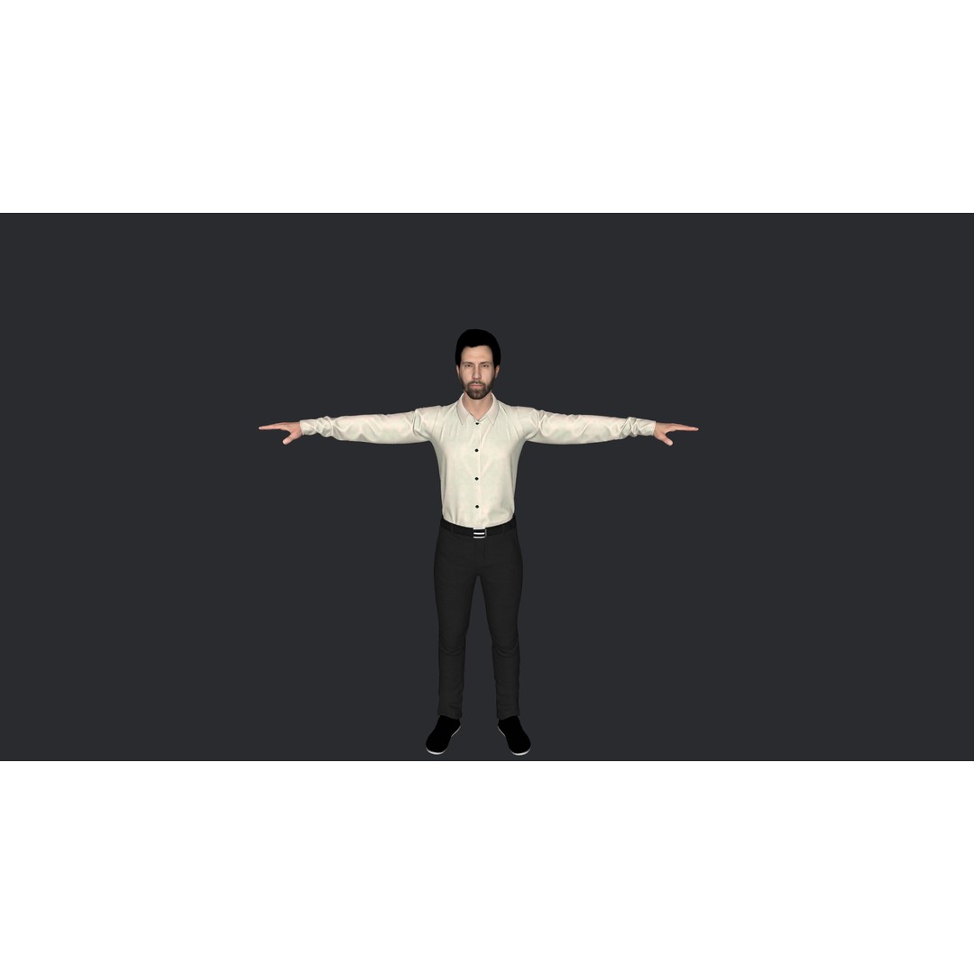 Tom Morton 3D Model – Hyper Realistic Rigged Character with Outfits - View 14