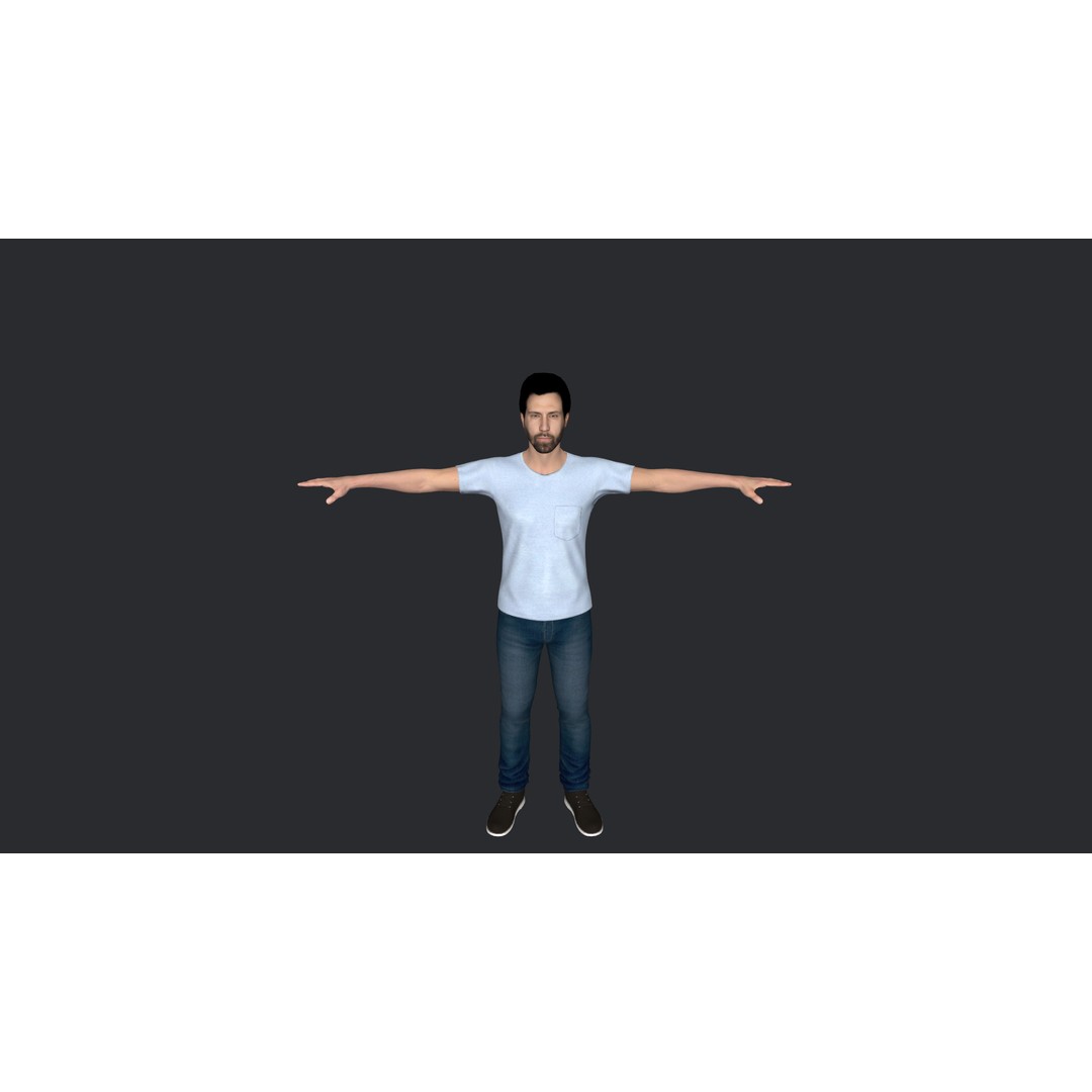 Tom Morton 3D Model – Hyper Realistic Rigged Character with Outfits - View 9