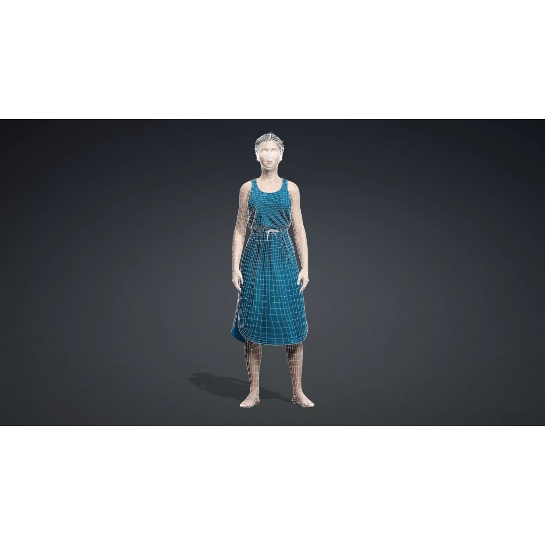 Detailed 3D Female Character Model – Rigged PBR Game Asset, FBX - View 13
