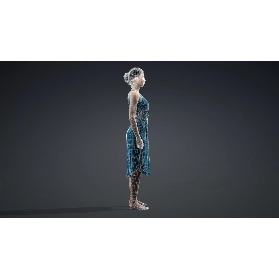 Detailed 3D Female Character Model – Rigged PBR Game Asset, FBX - View 14
