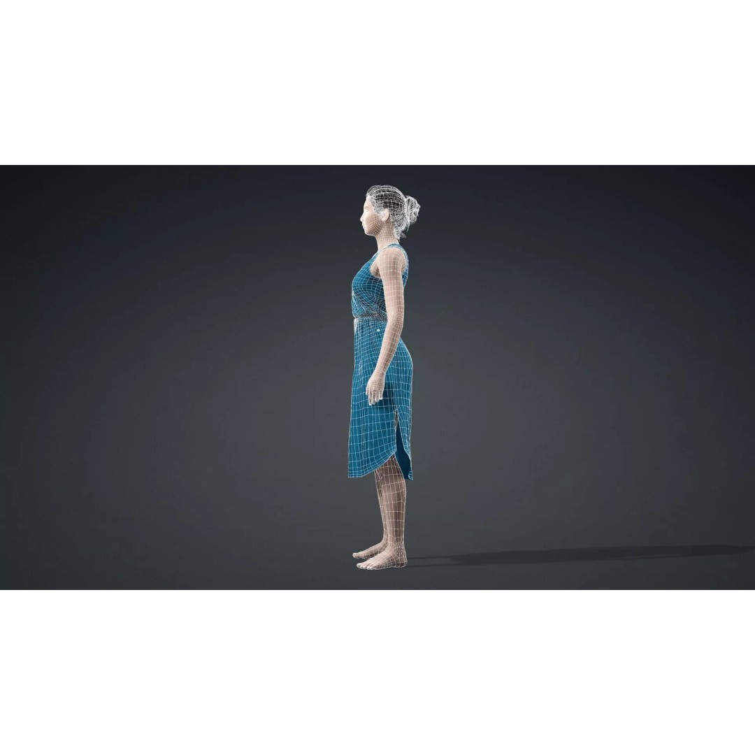 Detailed 3D Female Character Model – Rigged PBR Game Asset, FBX - View 15