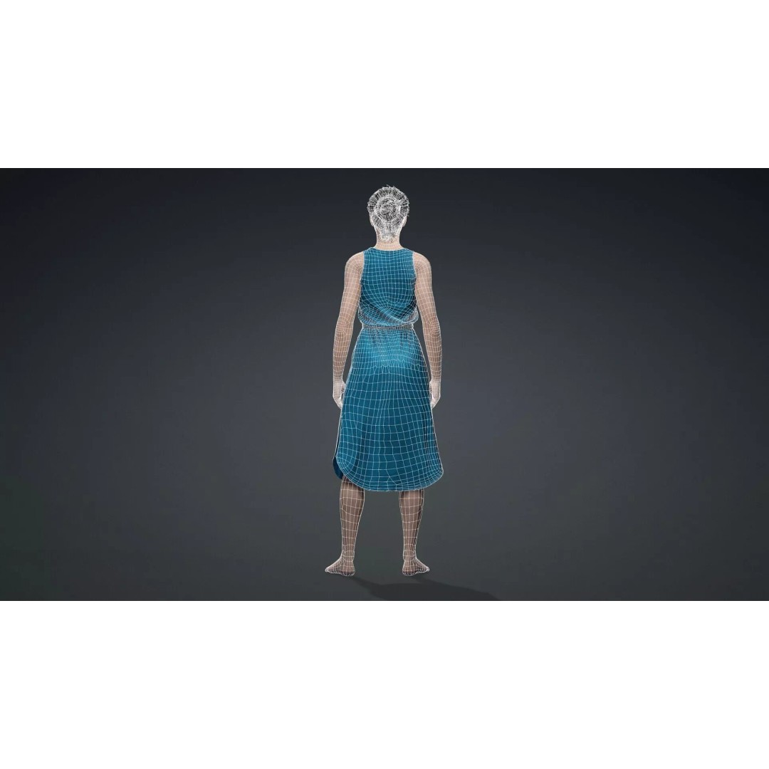 Detailed 3D Female Character Model – Rigged PBR Game Asset, FBX - View 16