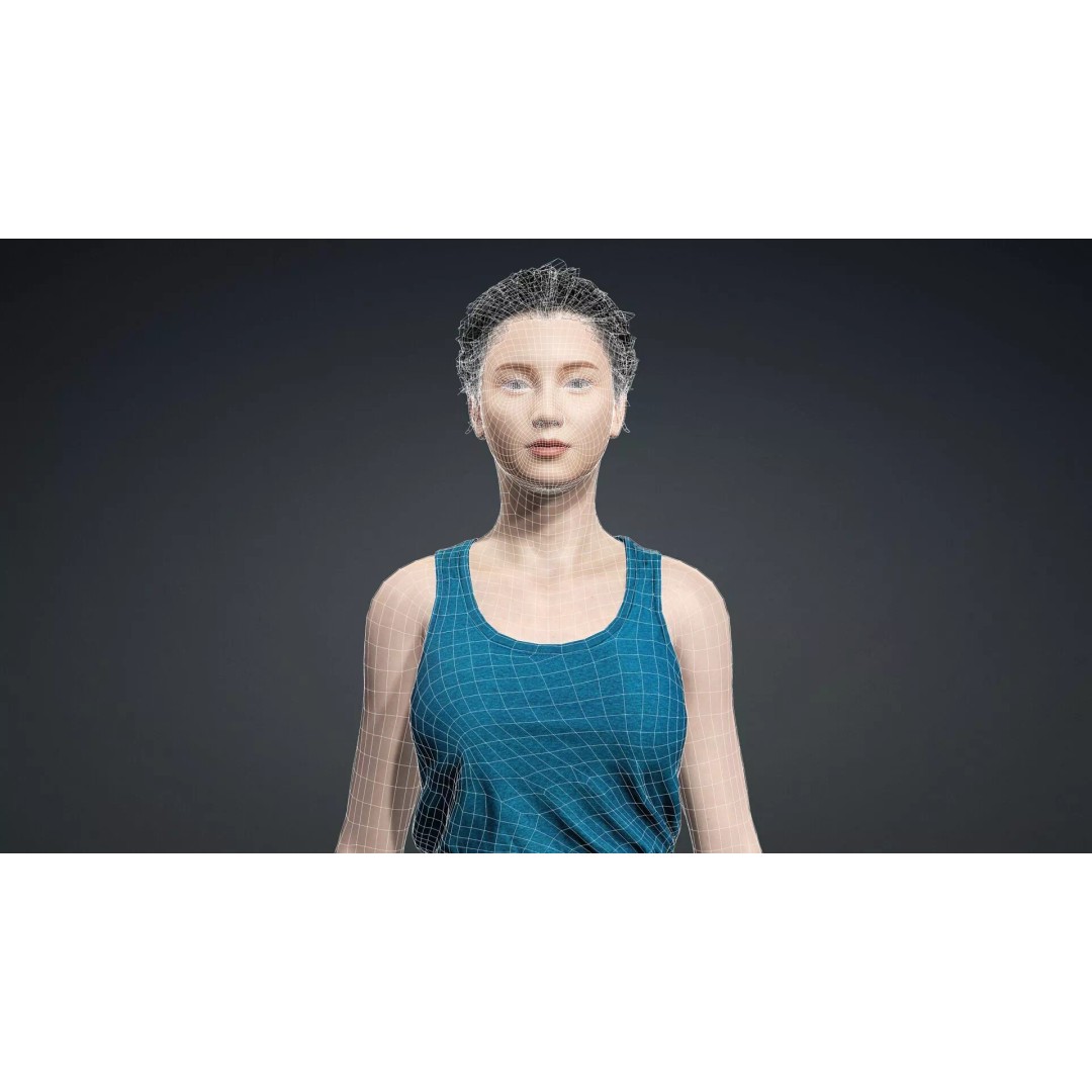Detailed 3D Female Character Model – Rigged PBR Game Asset, FBX - View 18