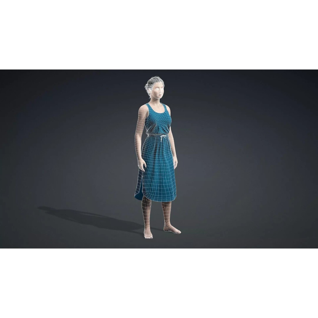 Detailed 3D Female Character Model – Rigged PBR Game Asset, FBX - View 21