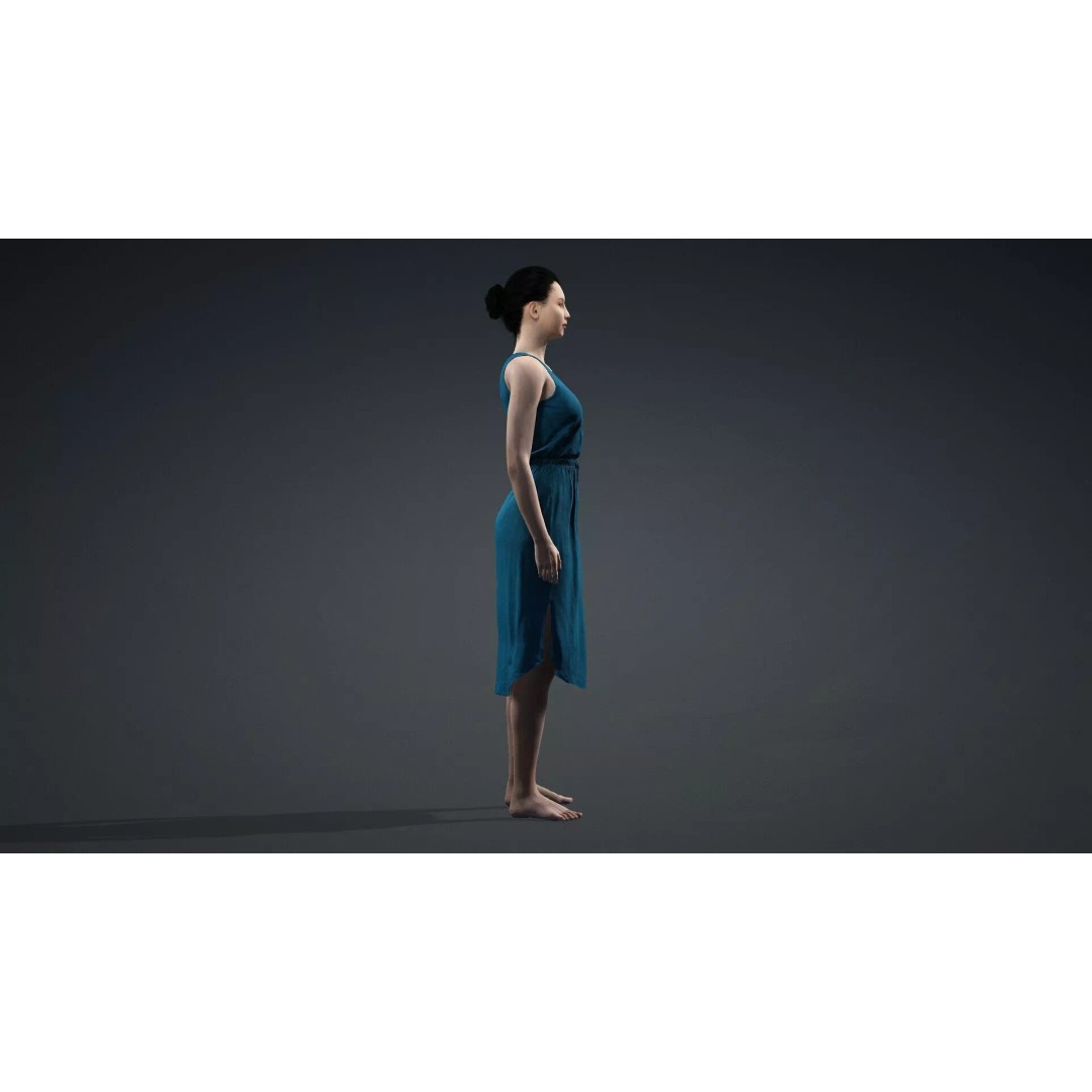Detailed 3D Female Character Model – Rigged PBR Game Asset, FBX - View 4
