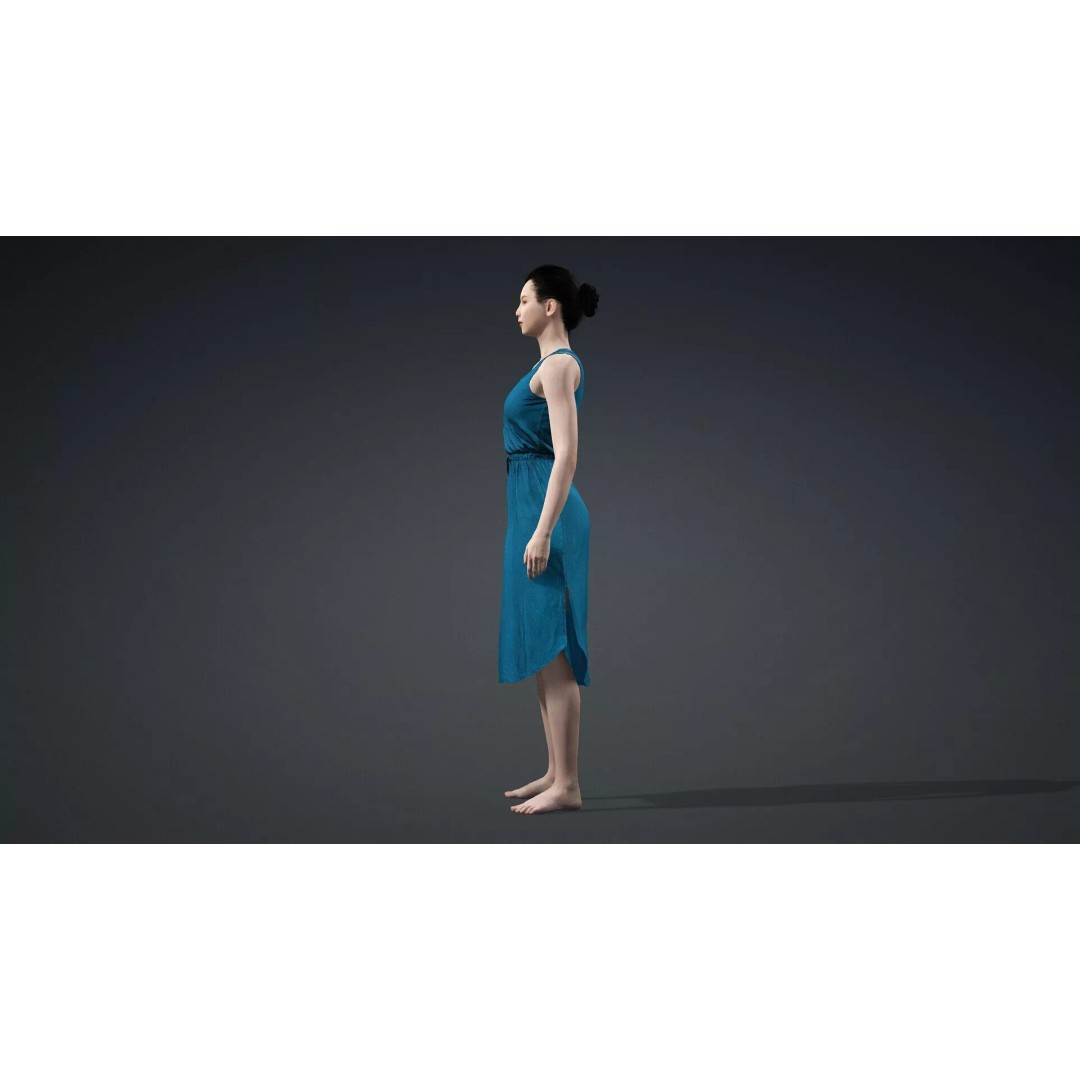 Detailed 3D Female Character Model – Rigged PBR Game Asset, FBX - View 5