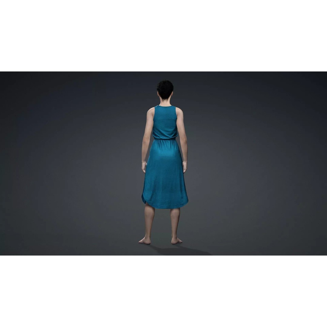 Detailed 3D Female Character Model – Rigged PBR Game Asset, FBX - View 6