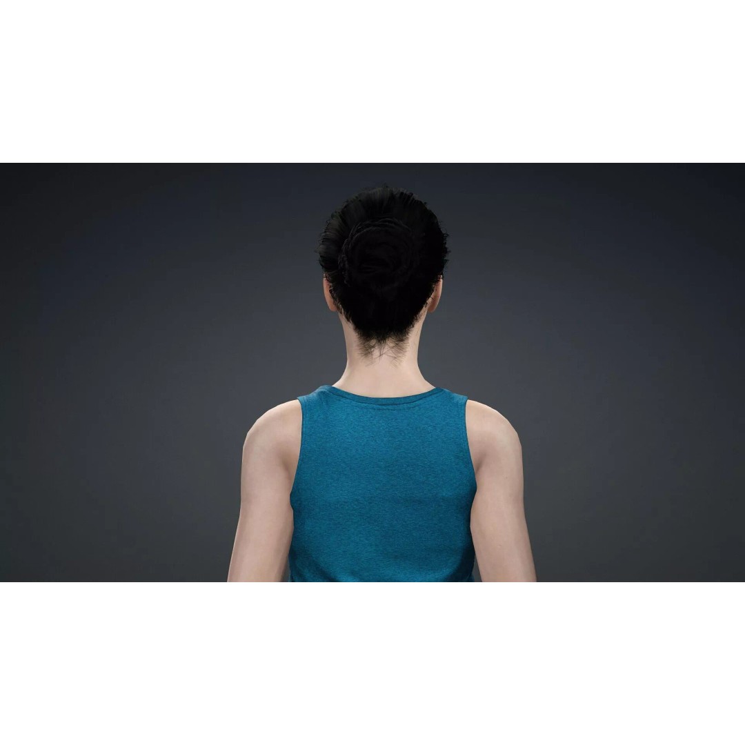 Detailed 3D Female Character Model – Rigged PBR Game Asset, FBX - View 7