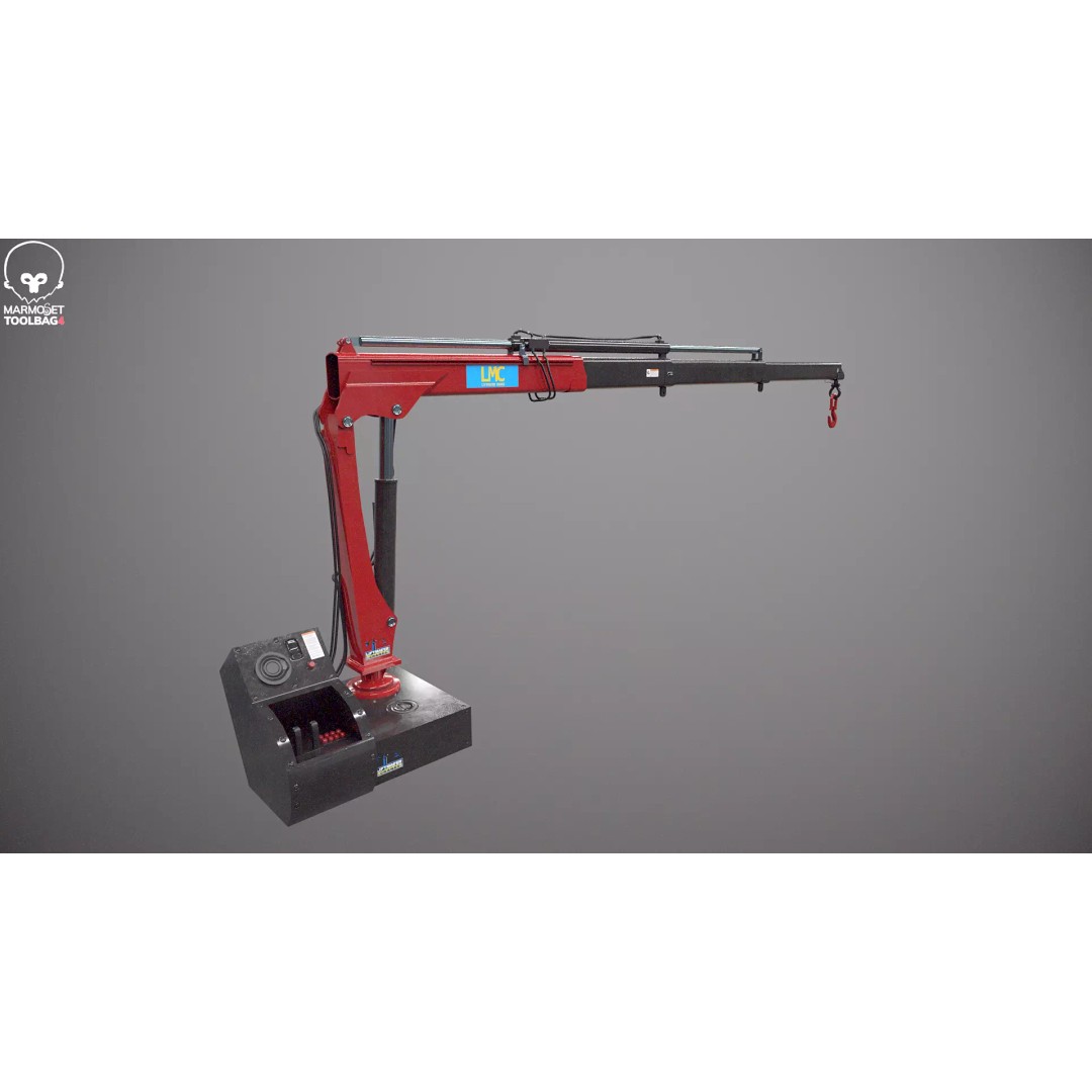 Small Truck-Mounted Crane 3D Model – Low Poly PBR Game Asset, FBX - View 10