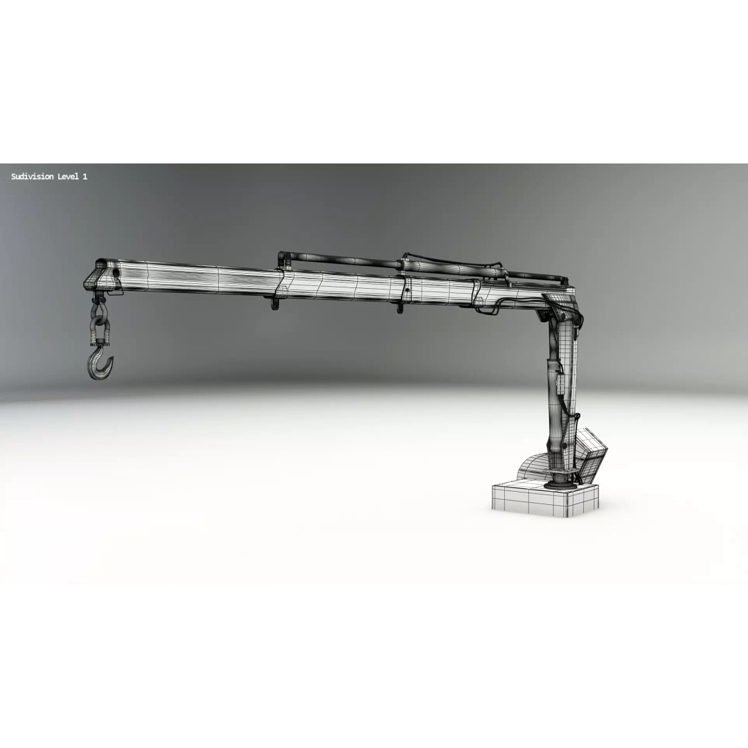 Small Truck-Mounted Crane 3D Model – Low Poly PBR Game Asset, FBX - View 13