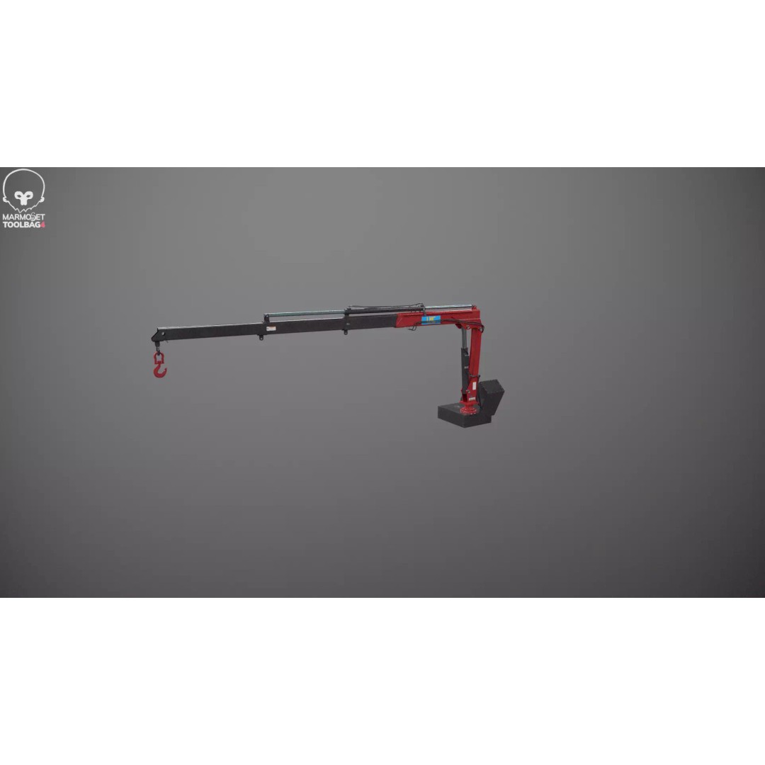 Small Truck-Mounted Crane 3D Model – Low Poly PBR Game Asset, FBX - View 15