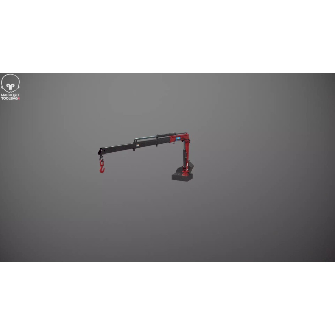 Small Truck-Mounted Crane 3D Model – Low Poly PBR Game Asset, FBX - View 16