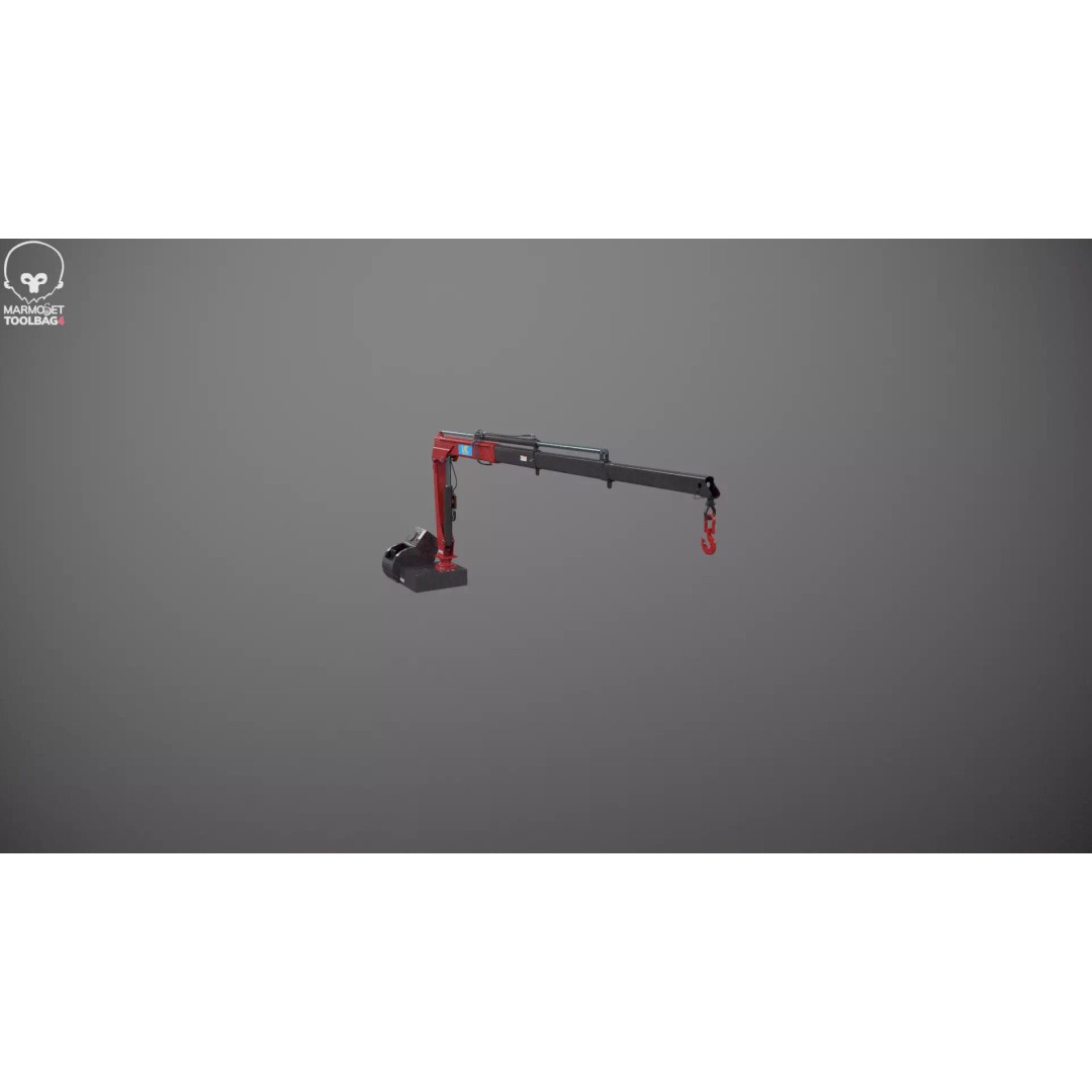 Small Truck-Mounted Crane 3D Model – Low Poly PBR Game Asset, FBX - View 18
