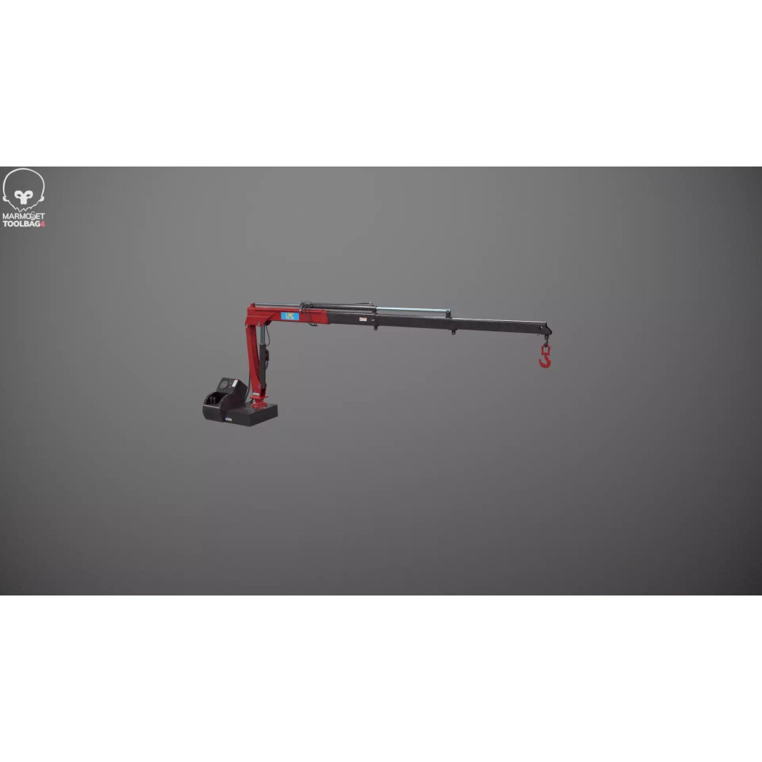 Small Truck-Mounted Crane 3D Model – Low Poly PBR Game Asset, FBX - View 19
