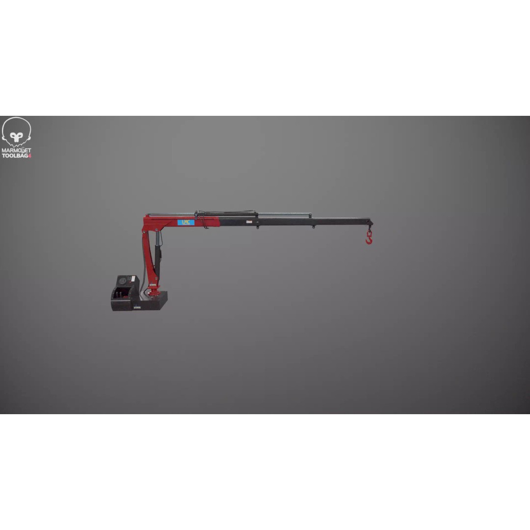 Small Truck-Mounted Crane 3D Model – Low Poly PBR Game Asset, FBX - View 20