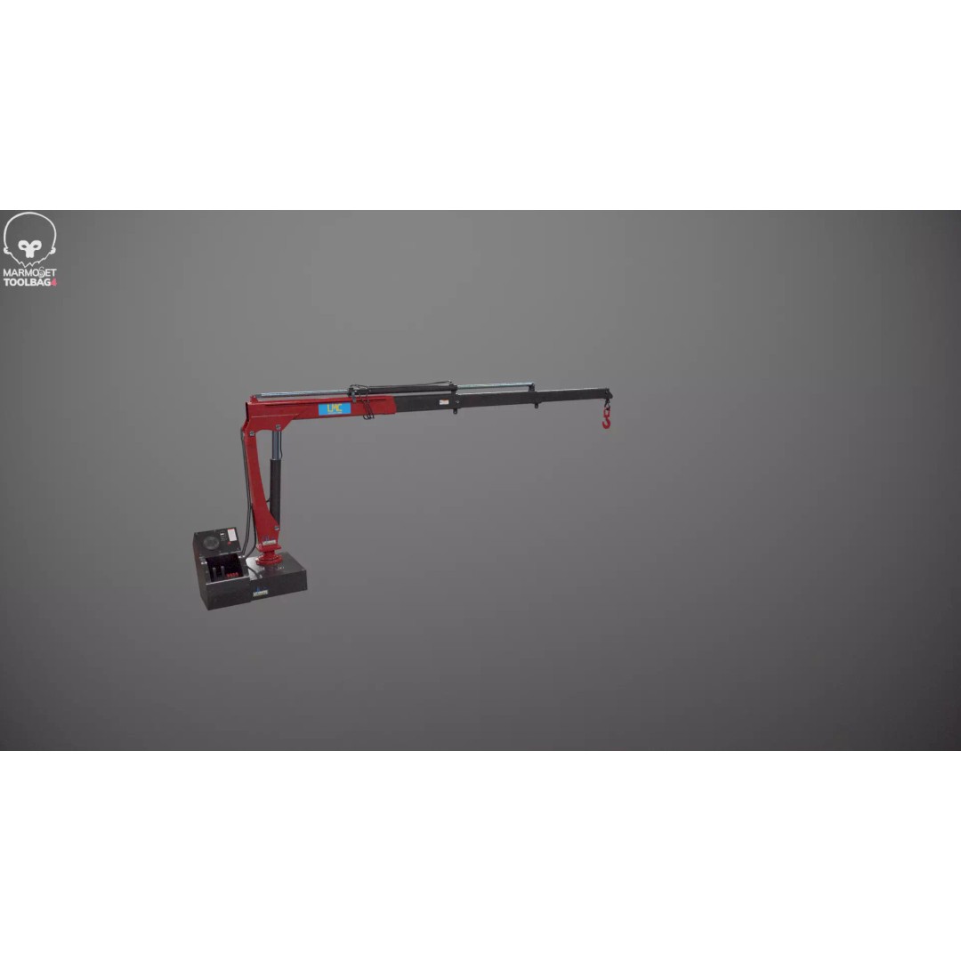 Small Truck-Mounted Crane 3D Model – Low Poly PBR Game Asset, FBX - View 21