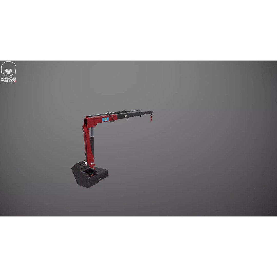 Small Truck-Mounted Crane 3D Model – Low Poly PBR Game Asset, FBX - View 22