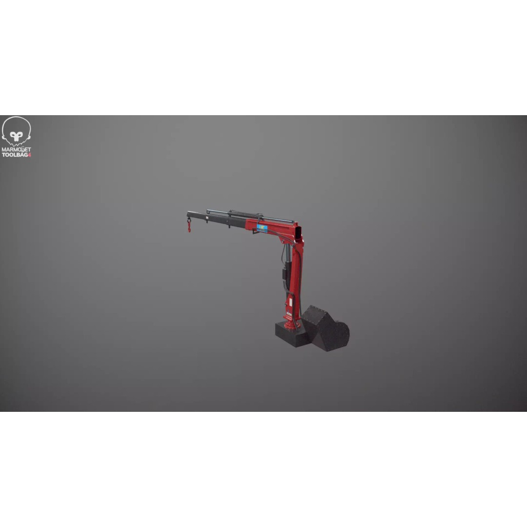 Small Truck-Mounted Crane 3D Model – Low Poly PBR Game Asset, FBX - View 24
