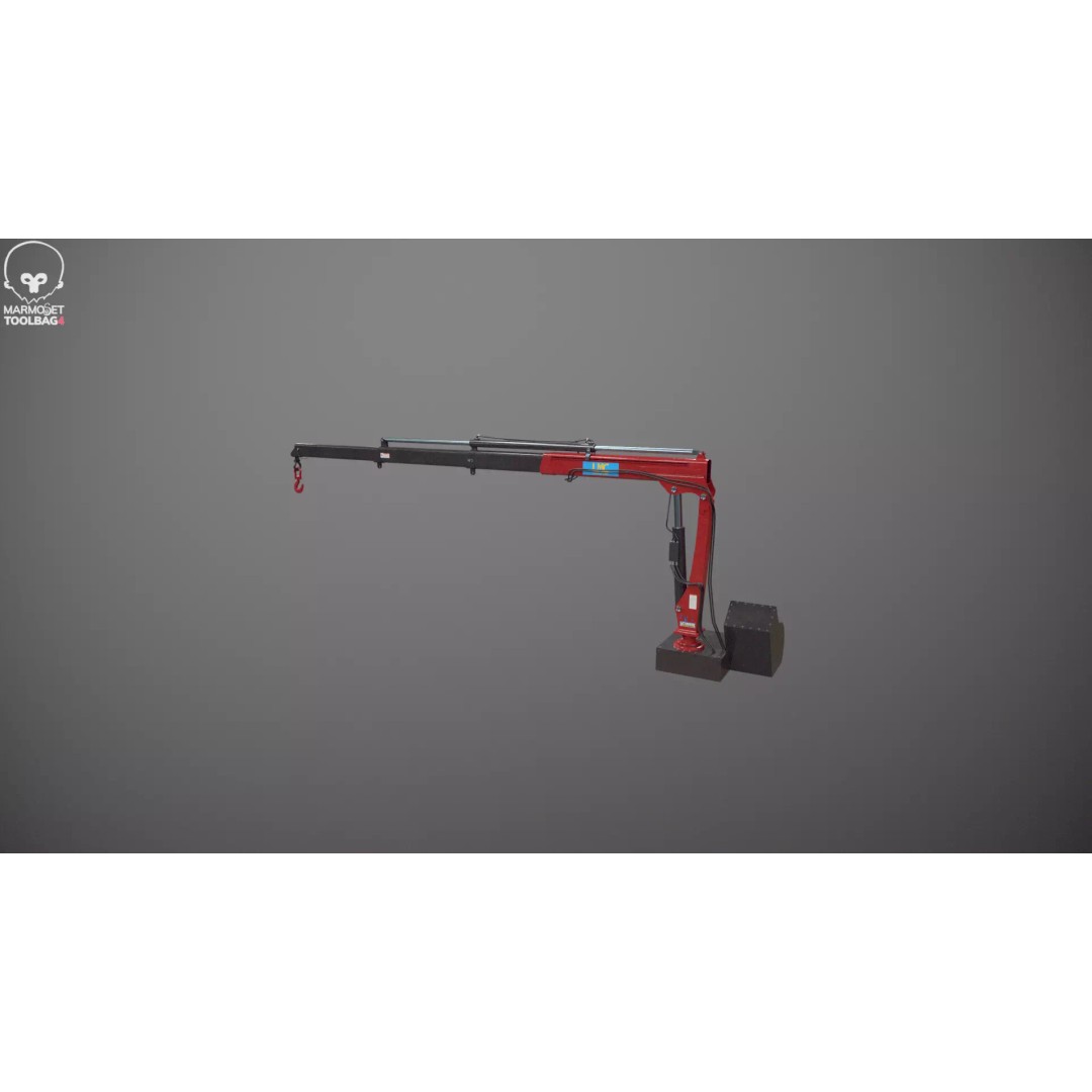 Small Truck-Mounted Crane 3D Model – Low Poly PBR Game Asset, FBX - View 25
