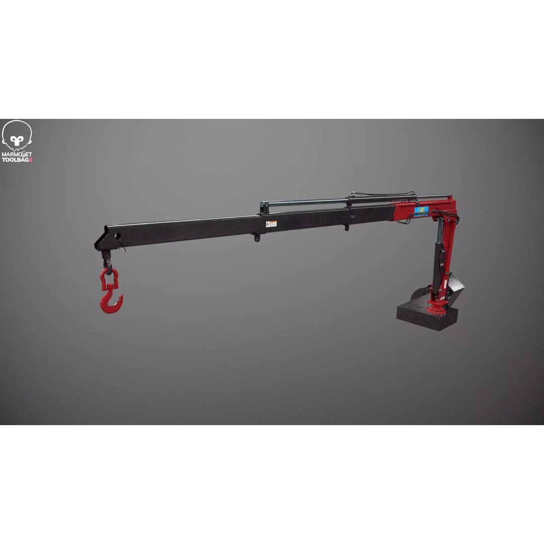 Small Truck-Mounted Crane 3D Model – Low Poly PBR Game Asset, FBX - View 8
