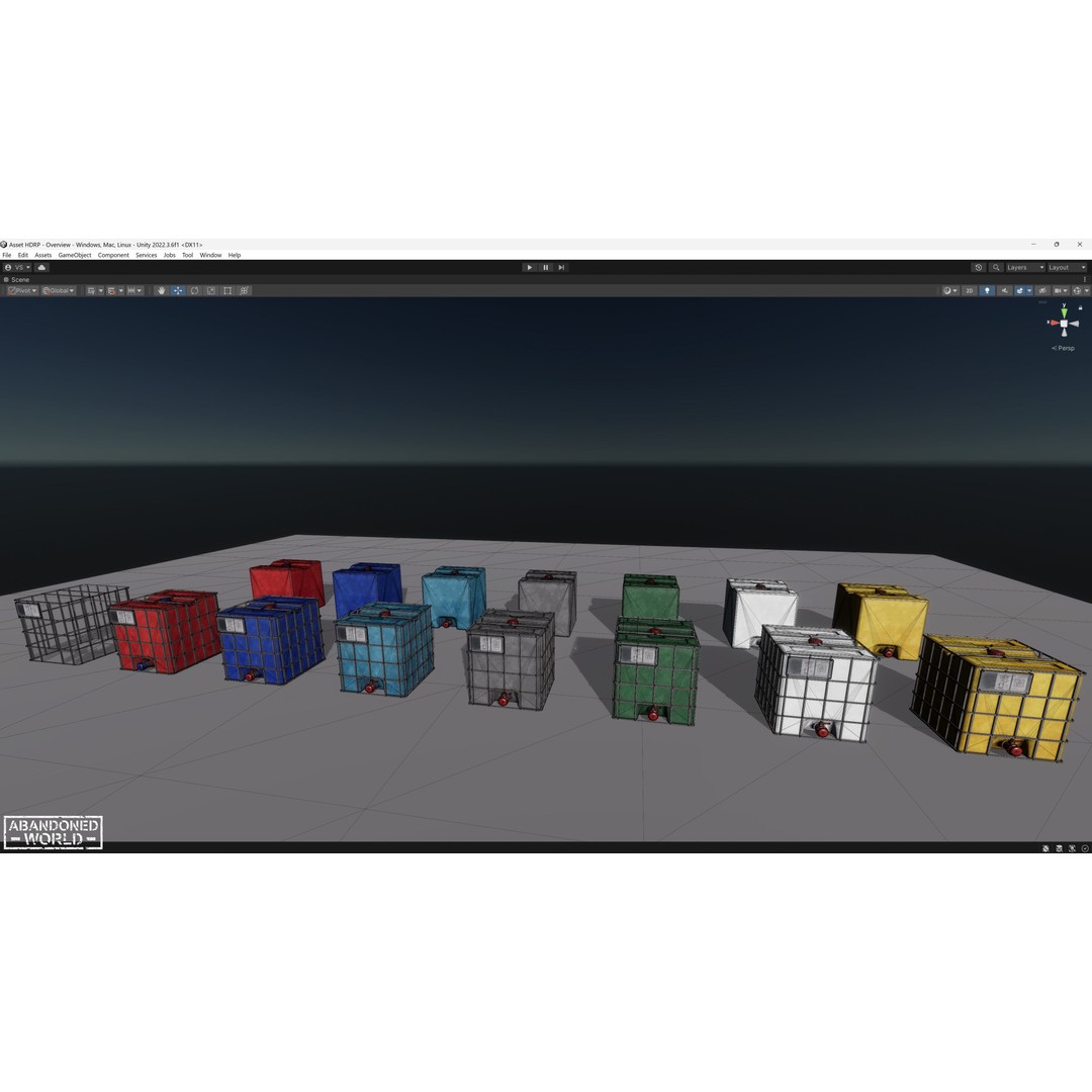 Water IBC Container 3D Model – Low Poly Game Ready Asset, FBX, Blender