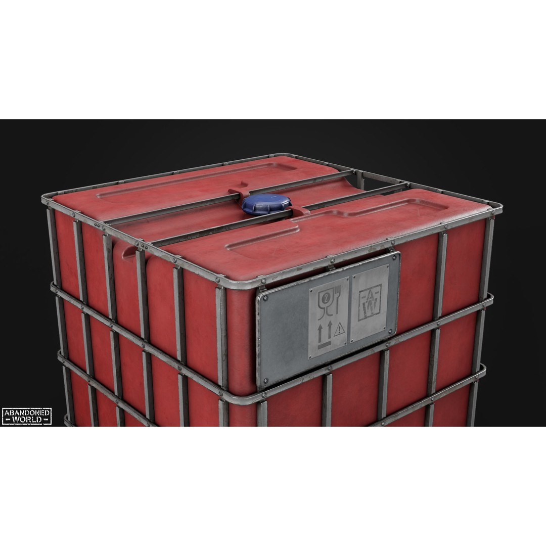 Water IBC Container 3D Model – Low Poly Game Ready Asset, FBX, Blender - View 10