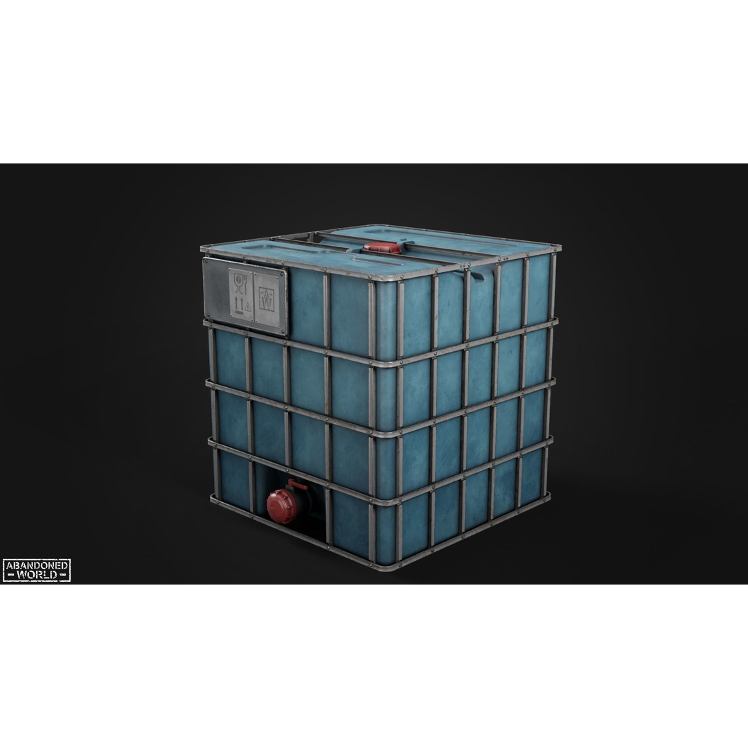 Water IBC Container 3D Model – Low Poly Game Ready Asset, FBX, Blender - View 13