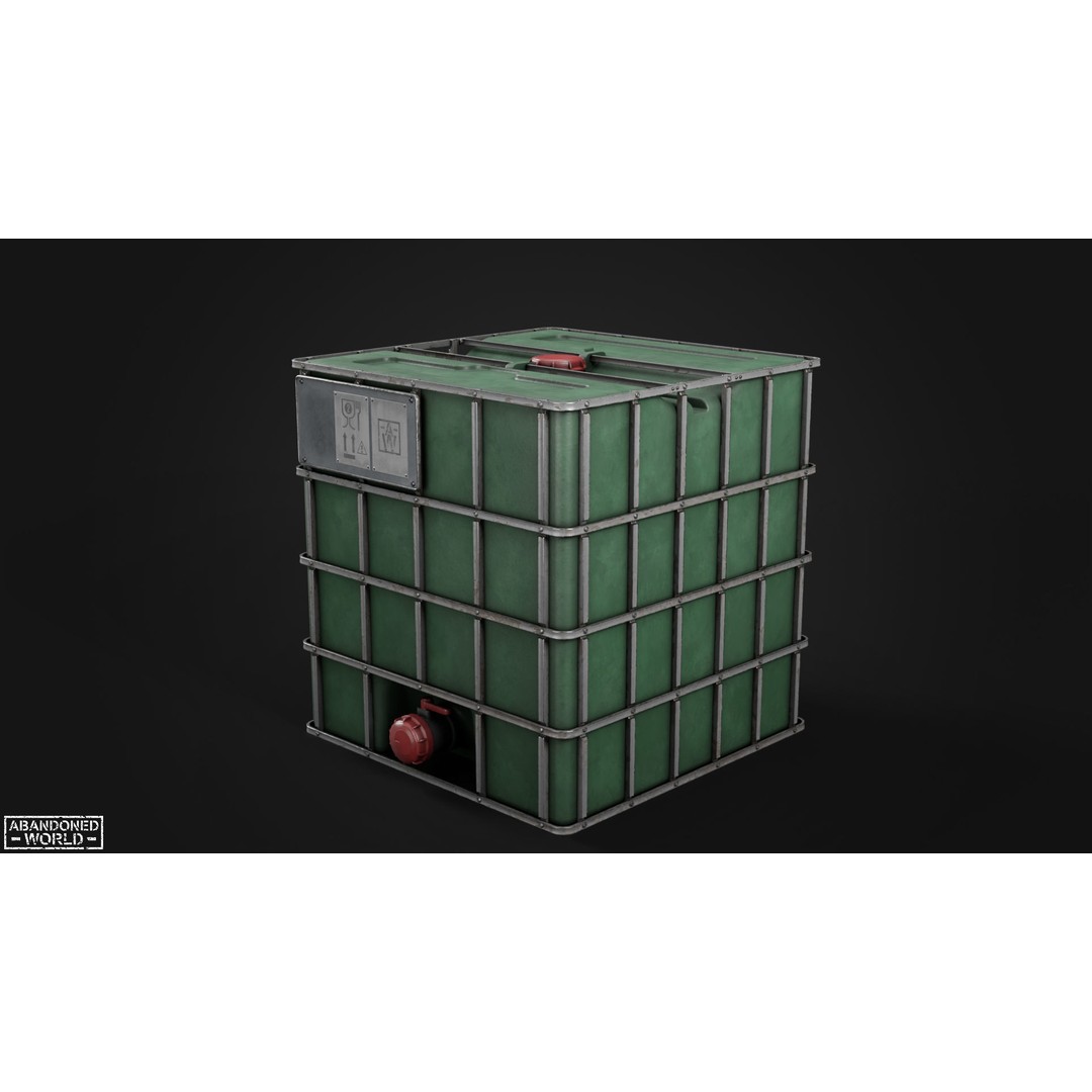 Water IBC Container 3D Model – Low Poly Game Ready Asset, FBX, Blender - View 14