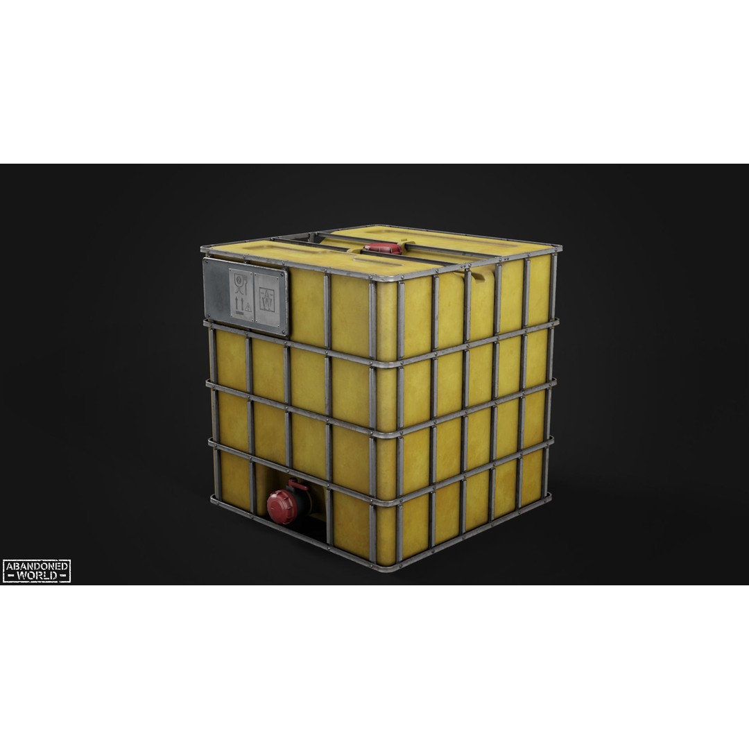 Water IBC Container 3D Model – Low Poly Game Ready Asset, FBX, Blender - View 15