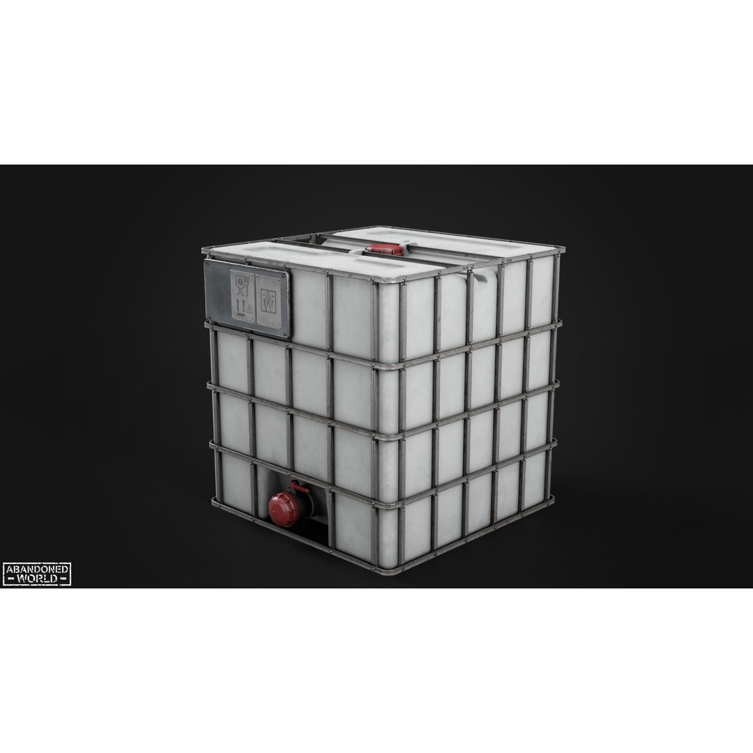 Water IBC Container 3D Model – Low Poly Game Ready Asset, FBX, Blender - View 16
