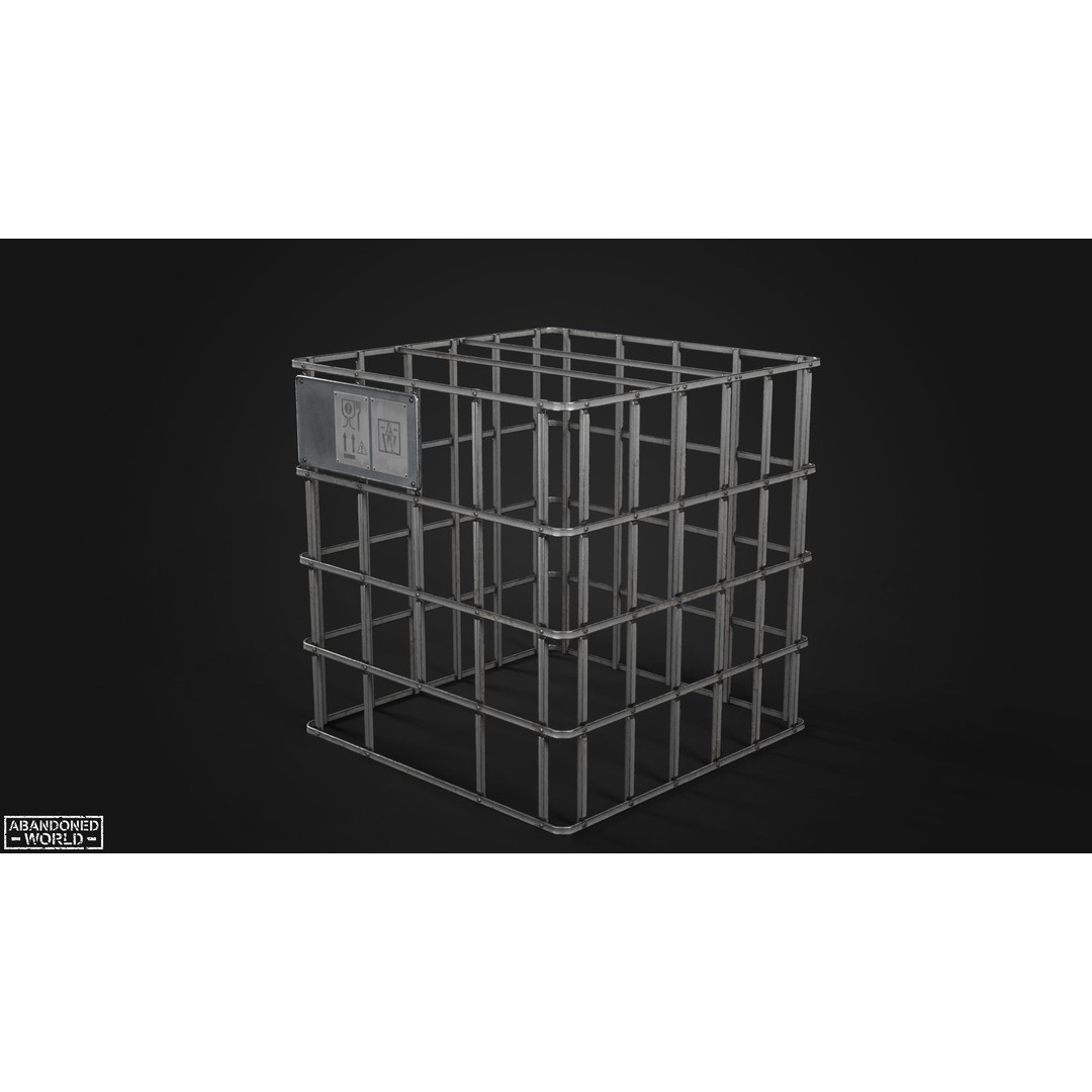 Water IBC Container 3D Model – Low Poly Game Ready Asset, FBX, Blender - View 18