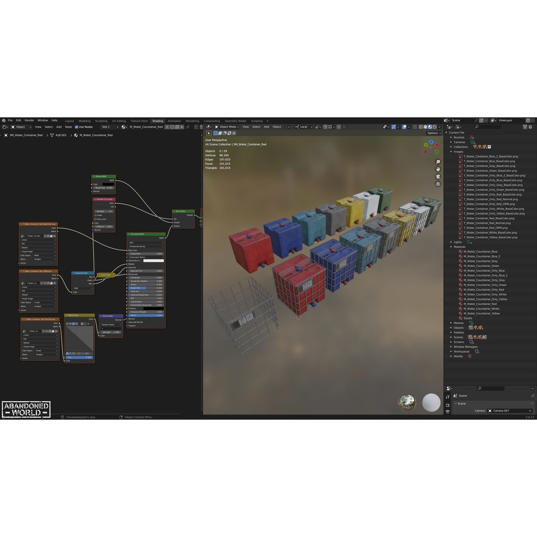 Water IBC Container 3D Model – Low Poly Game Ready Asset, FBX, Blender - View 27