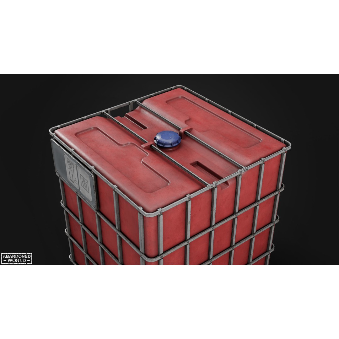 Water IBC Container 3D Model – Low Poly Game Ready Asset, FBX, Blender - View 6