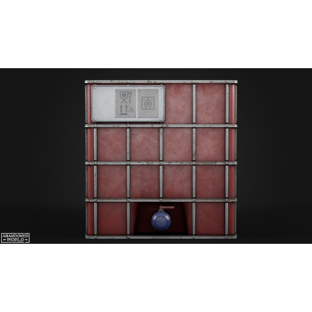 Water IBC Container 3D Model – Low Poly Game Ready Asset, FBX, Blender - View 9