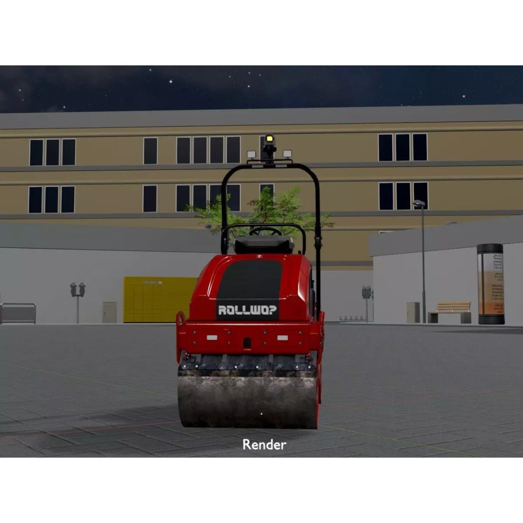 Road Roller 3D Model – Low Poly Construction Vehicle, FBX - View 22