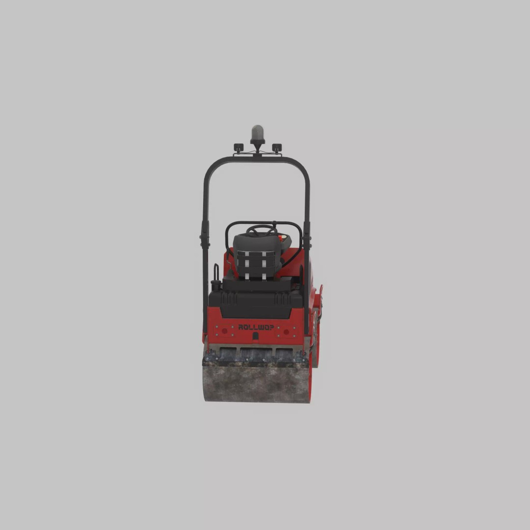 Road Roller 3D Model – Low Poly Construction Vehicle, FBX - View 23