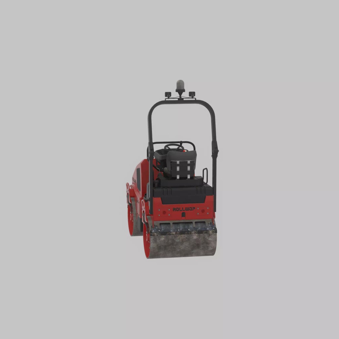 Road Roller 3D Model – Low Poly Construction Vehicle, FBX - View 36