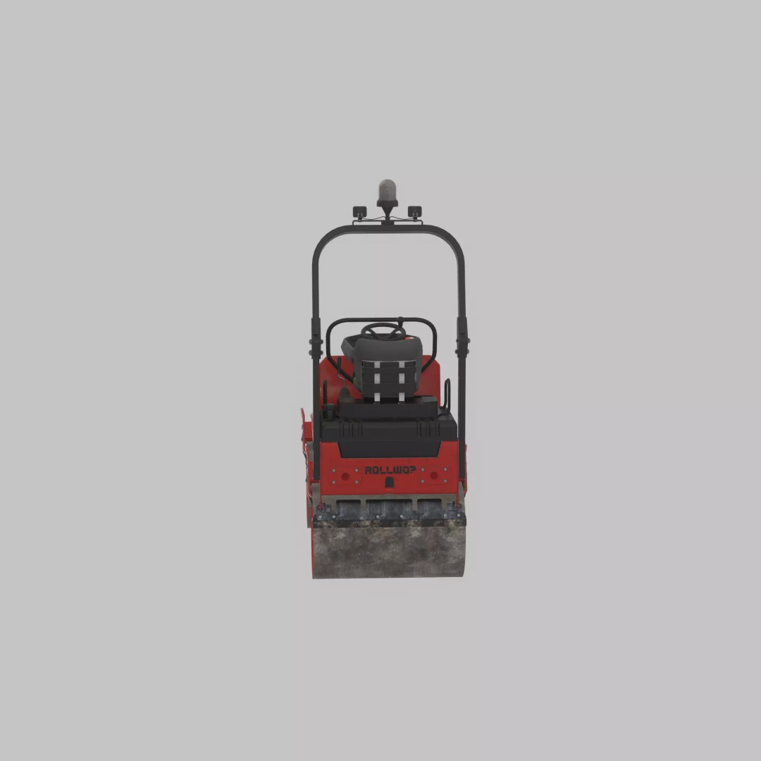 Road Roller 3D Model – Low Poly Construction Vehicle, FBX - View 40