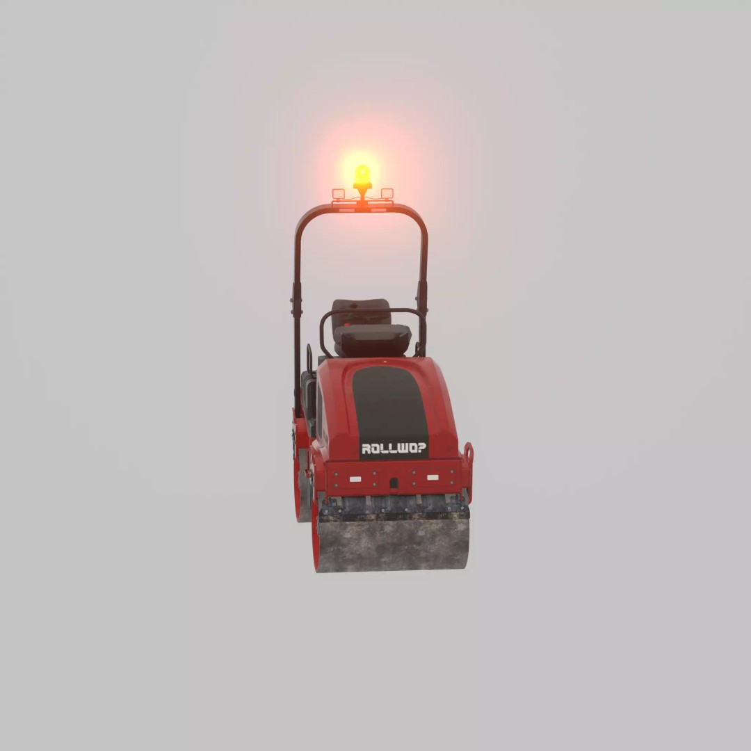 Road Roller 3D Model – Low Poly Construction Vehicle, FBX - View 56
