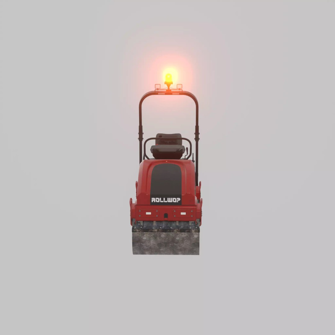 Road Roller 3D Model – Low Poly Construction Vehicle, FBX - View 61