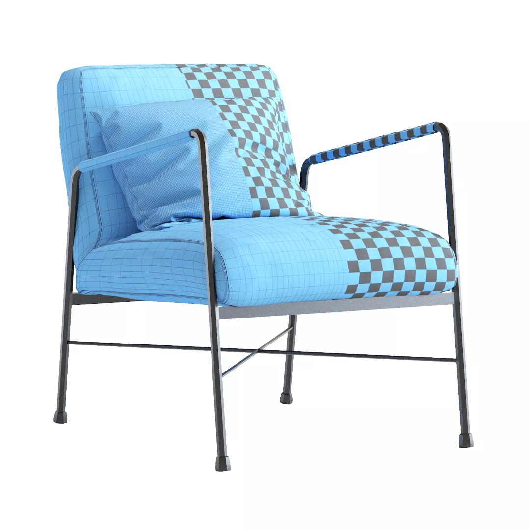 Derry Genuine Leather Armchair 3D Model – Industrial Design, PBR Textures